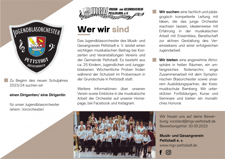 Ausschreibung Jugendblasorchester