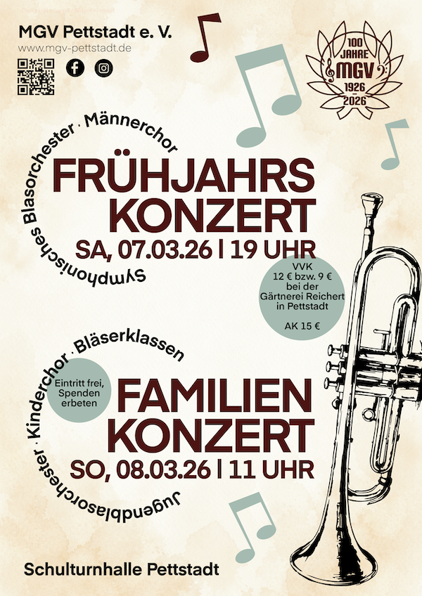 Einladung zu den Frühjahrskonzerten am 07.03.2026 und 08.03.2026