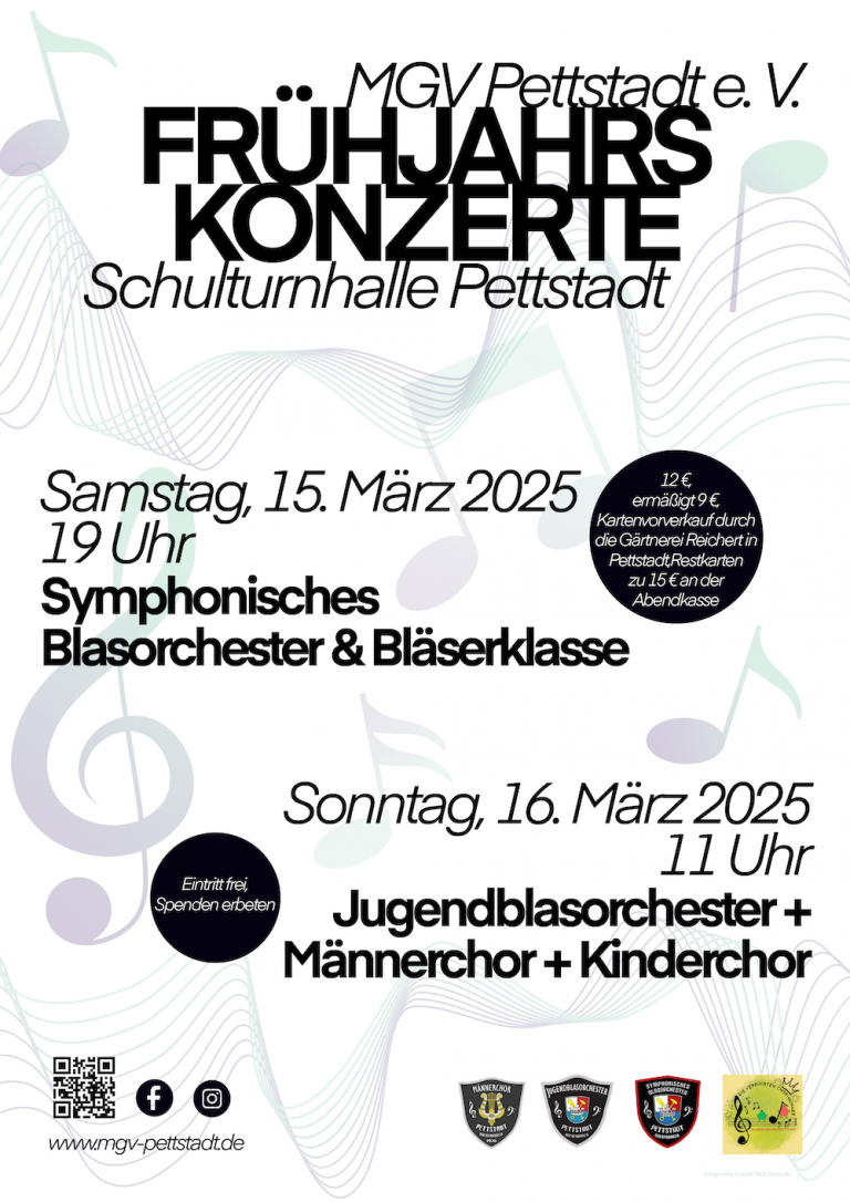 Einladung: Frühjahrskonzerte des MGV Pettstadt e. V.